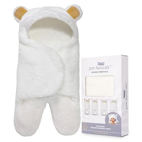 Jam Naturals Organic Newborn Swaddle Wrap with Hood