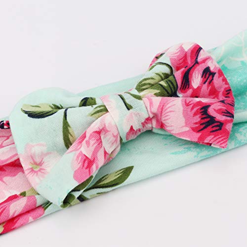 AQOKKA Newborn Swaddle Blanket with Bow Hat and Headband Set