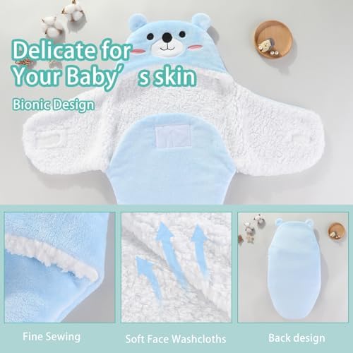 SEVDO Blue Bear Personalized Baby Sleep Sack 0-6 Months