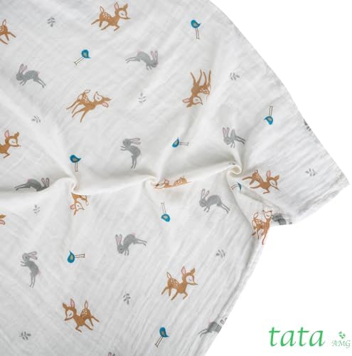 TATA AMG Organic Muslin Baby Swaddle Blanket - 47x47