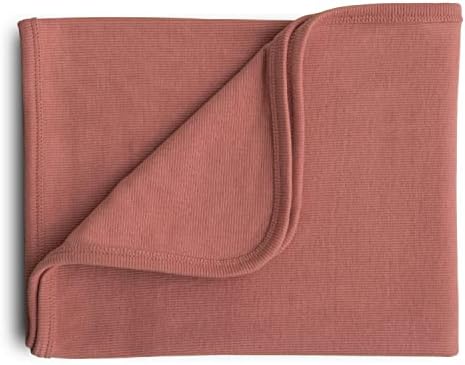 Mushie Extra Soft Baby Blanket - Organic Cotton and Elastane Ribbed Receiving Blanket