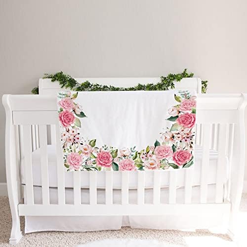 Baby Monthly Growth Milestone Blanket with Bow and Wreath