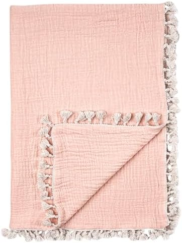 Crane Baby 6-Layer Muslin Swaddle Blanket Desert Rose 30x40 Inches