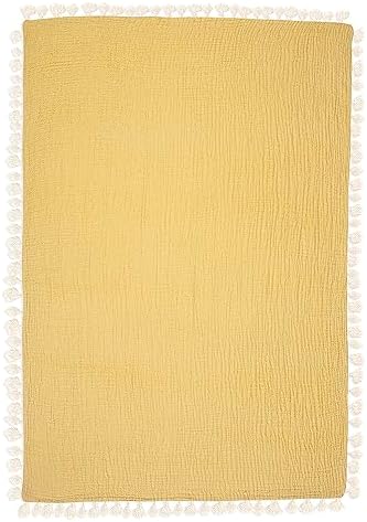 Crane Baby Muslin Swaddle Blanket 30 x 40 Ochre Yellow