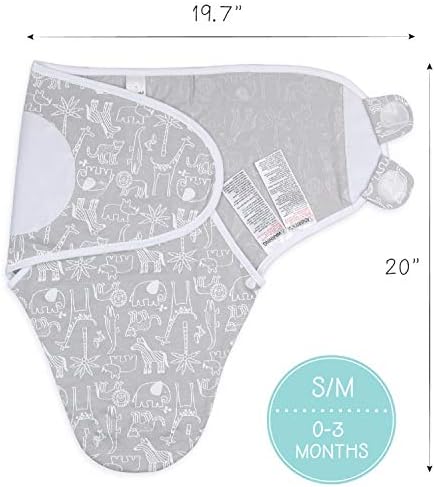 The Peanutshell Swaddle Blankets 3 Pack Grey Safari Stars