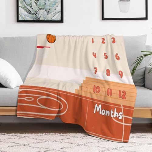 Basketball Baby Monthly Blanket for Boys
