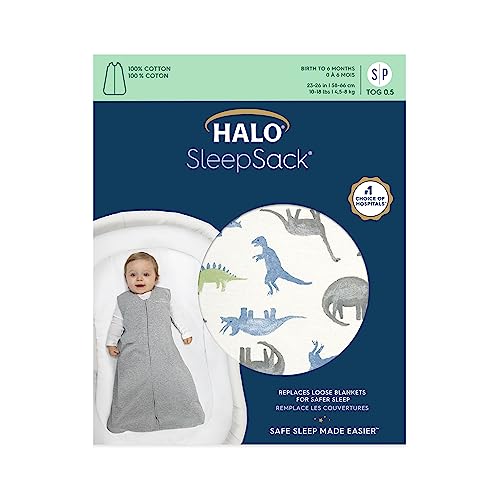 HALO SleepSack Dino Print 100 Cotton 0-6 Months
