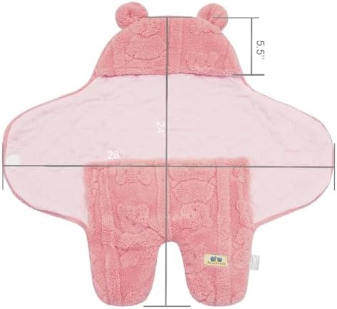 BlueSnail Swaddling Blanket for Newborns Pink Bear