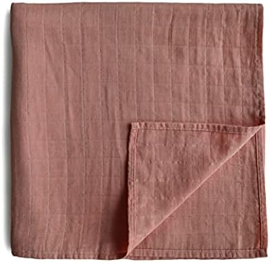 Mushie Organic Cotton Swaddle Blanket Cedar Aroma