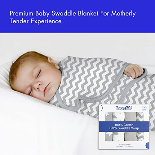 Soarwg Kids Organic Swaddle Blanket 4 Pack Small 0-3 Months