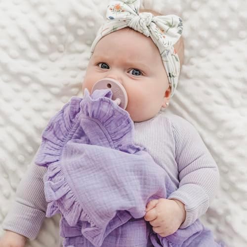 Ryan Rose Cutie Lovey Security Blanket - Organic Cotton Muslin with Snap Closure