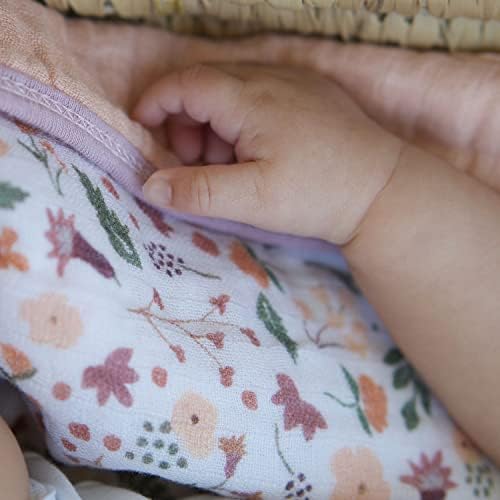 RED ROVR Organic Cotton Muslin Blanket - 30 x 40 Mauve Meadow