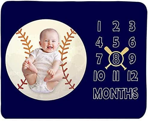 Tebaby Baby Milestone Blanket - 51x40 Inch Unisex Neutral Personalized Growth Chart