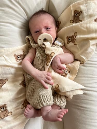 AliOli Security Blanket - 15x15 Teddy Bear Pacifier Holder