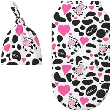 Figtihw Cute Cow Swaddle Blanket for Newborn Baby