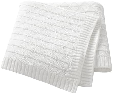Wugugu Baby Receiving Blanket 30x40 Inch Soft Knit Neutral Swaddle