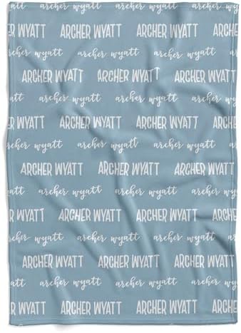 Personalized Baby Swaddle with Name Blue Swaddles for Newborns