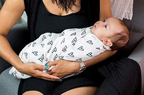 Lulujo Baby Swaddle Blanket Hearts 47 x 47-Inches