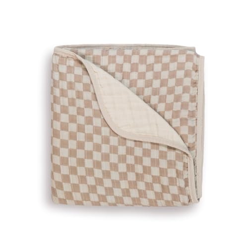 Itzy Ritzy Baby Blanket - Soft Cotton Muslin Checkerboard