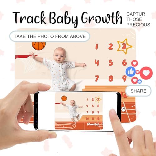 Basketball Baby Monthly Blanket for Boys