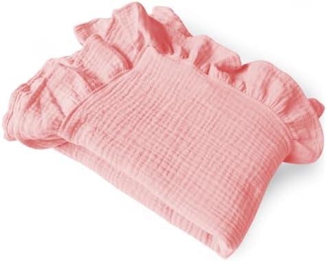 Organic Muslin Baby Blanket 47x47 Soft Lightweight for Newborns Toddlers Pink