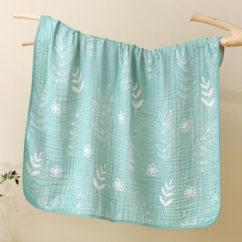 HardNok Ultra-Soft Muslin Baby Blanket - 43x43 Leaf Floral