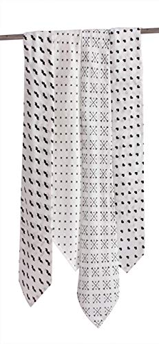 Bacati 4 Piece Love Muslin Swaddling Blankets BlackWhite