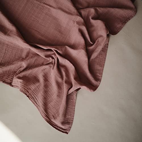 Mushie Organic Cotton Swaddle Blanket Cedar Aroma