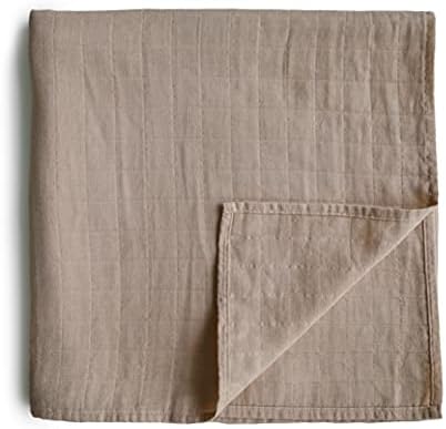 Mushie Organic Cotton Muslin Swaddle Blanket