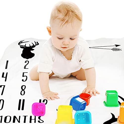 Tebaby Baby Milestone Blanket Deer Neutral 51x40