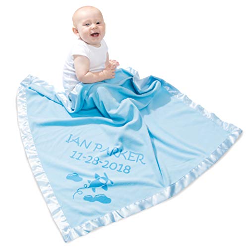 Custom Catch Personalized Baby Blanket - Blue or Pink 1