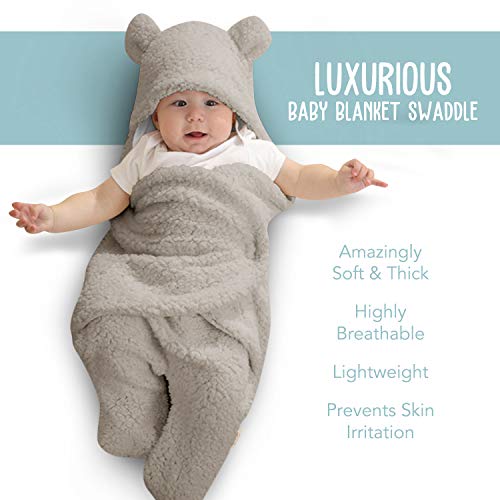 BlueMello Ultra-Soft Swaddle Blanket for Newborns 0-6 Months