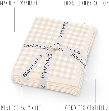 Bleu La La Checkered Swaddle Blanket - 100 Soft Cotton