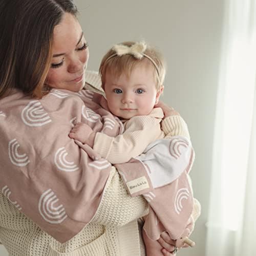 Bleu La La Knit Baby Swaddle Blanket - Rainbow Pink
