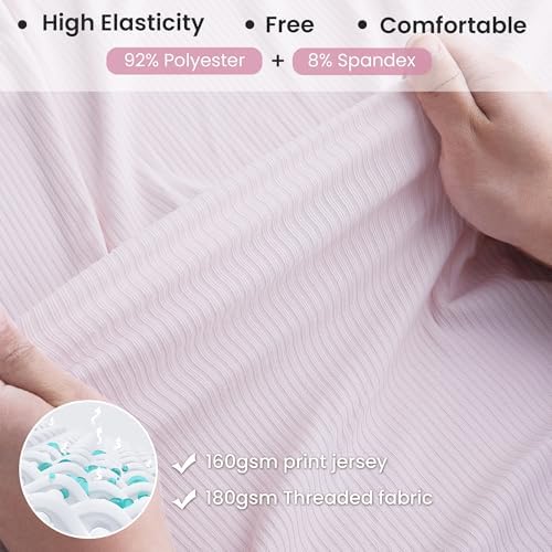Jersey Swaddle Blanket Ultra Soft Stretchy 40 x 30 Inches 2 Pcs Pink