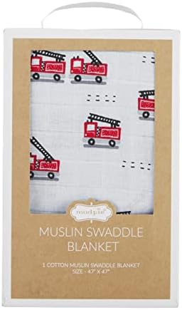 Mud Pie Fire Truck Swaddle Blanket 47x47