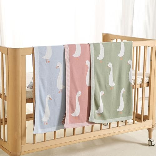 Loyfoky Baby Blanket 100 Cotton Swaddle 40x30in Pink