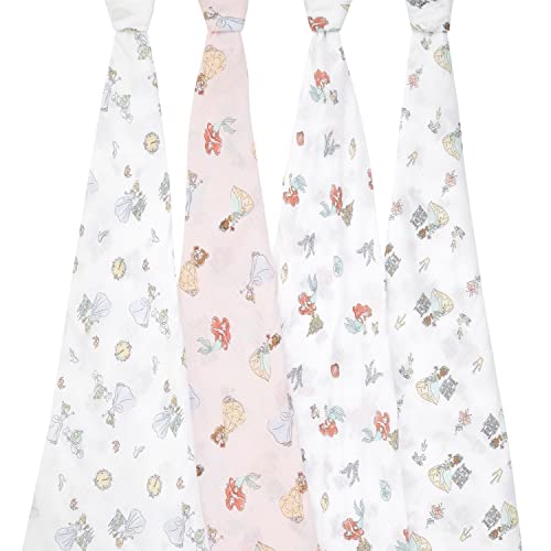 aden anais Disney Princess Muslin Swaddle Blankets 4 Pack