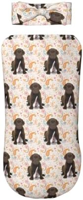 Soft Swaddle Blanket with Headband Set for Newborn Baby