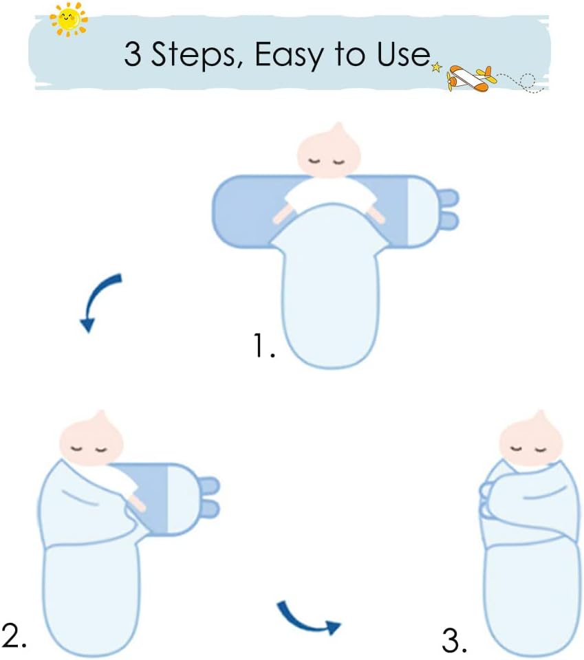 Exemaba Baby Swaddle Sleep Sack Set for 0-3 Months 3-Pack
