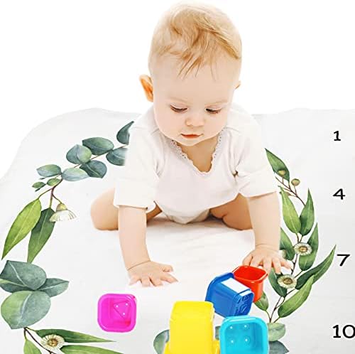 Tebaby Baby Milestone Blanket Twins - 51x40 Unisex Neutral Growth Chart