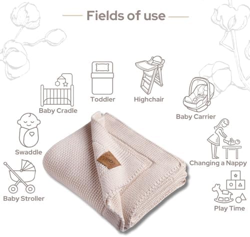 100 Organic Cotton Baby Blanket - Soft Neutral 30x40