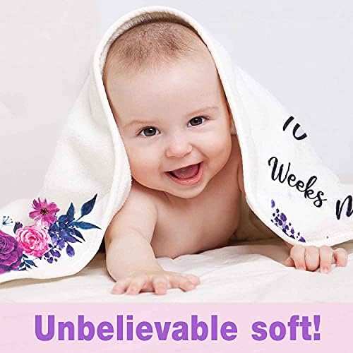 Baby Monthly Milestone Blanket Set with 4 Frames and Headband