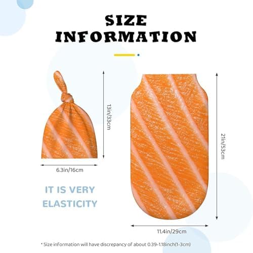3D Funny Food Salmon Sushi Baby Swaddle Blanket with Hat