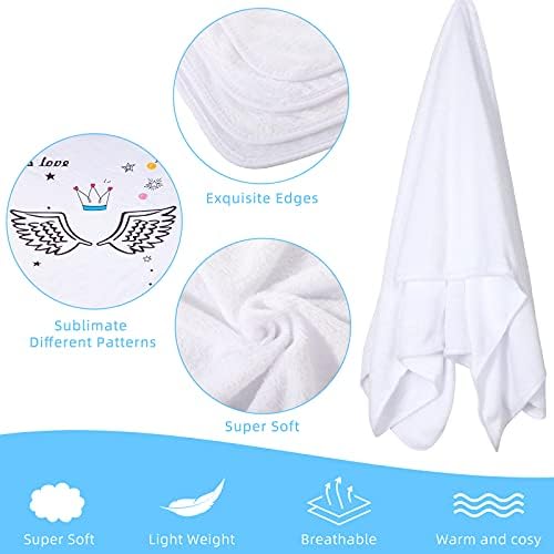 Macarrie 2-Piece Sublimation Blanket - Fuzzy Baby Swaddle Receiving Blanket