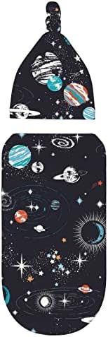 Osvbs Galaxy Swaddle with Beanie Set for Newborn