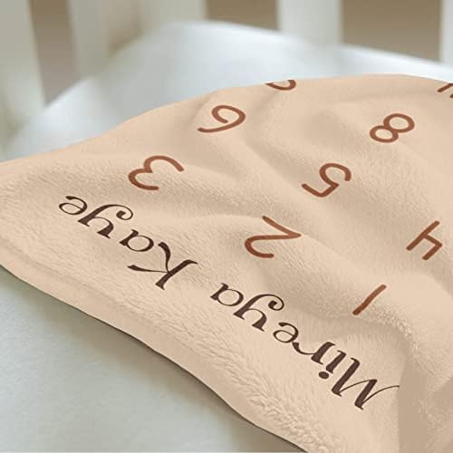 Deven Personalized Baby Blanket - Soft Cowboy Hat Boot Milestone Blanket 30x40 in