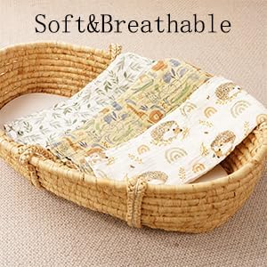 CoolaPeach Muslin Swaddle Blankets 3 Pack Jungle Pattern