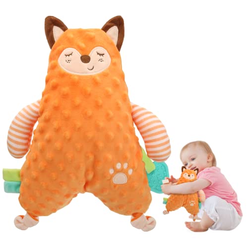 Baby Security Blanket with Teething Toy and Snuggle Animal
