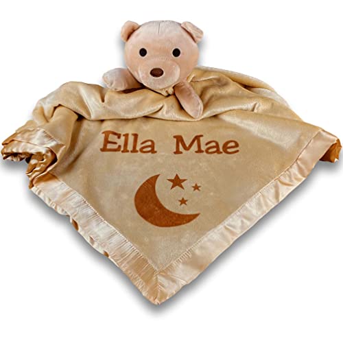 Custom Catch Personalized Teddy Bear Baby Blanket - Brown 1